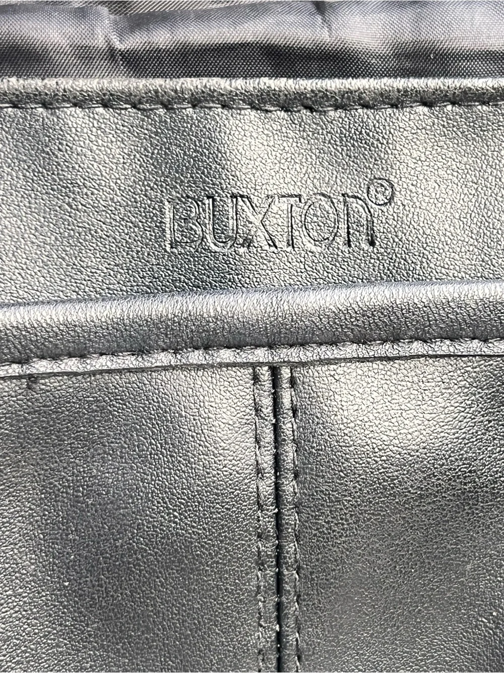 Buxton Genuine Leather Crossbody Organizer Travel Bag Black Multi Pocket Purse